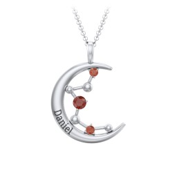 Moon and Constellation Gemstone Pendant