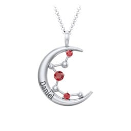Moon and Constellation Gemstone Pendant