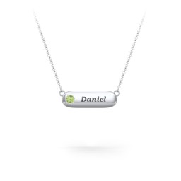 Mini Capsule Pendant with Birthstone