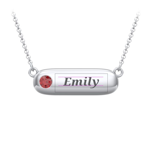 Mini Capsule Pendant with Birthstone