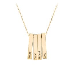 Multi Vertical 3D Bar Pendant with Engravings