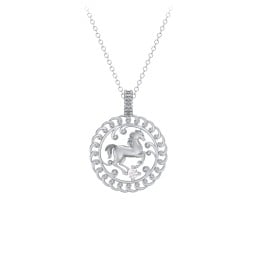 Year of the Horse Chinese Zodiac Medallion Necklace