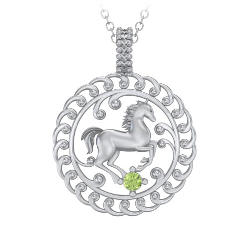 Year of the Horse Chinese Zodiac Medallion Necklace