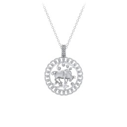 Year of the Ox Chinese Zodiac Medallion Necklace