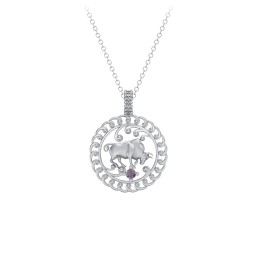 Year of the Ox Chinese Zodiac Medallion Necklace