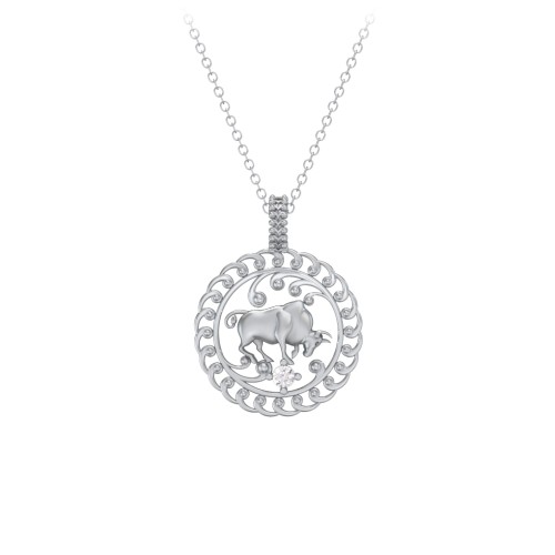 Year of the Ox Chinese Zodiac Medallion Necklace