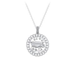 Year of the Pig Chinese Zodiac Medallion Necklace