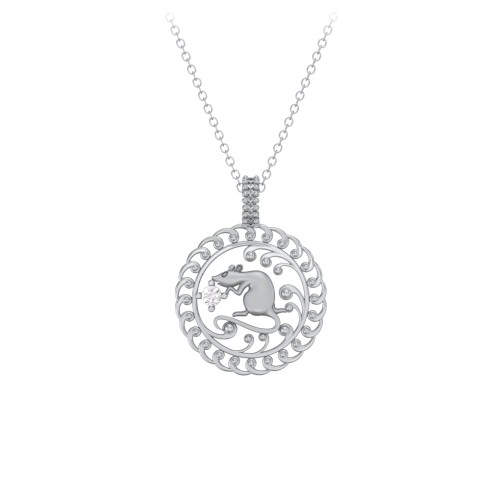 Year of the Rat Chinese Zodiac Medallion Necklace