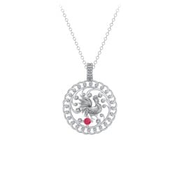 Year of the Rooster Chinese Zodiac Medallion Necklace