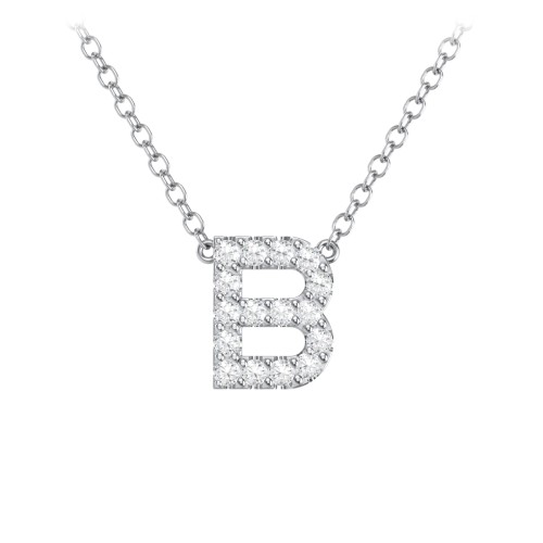 Pavé B Initial Necklace