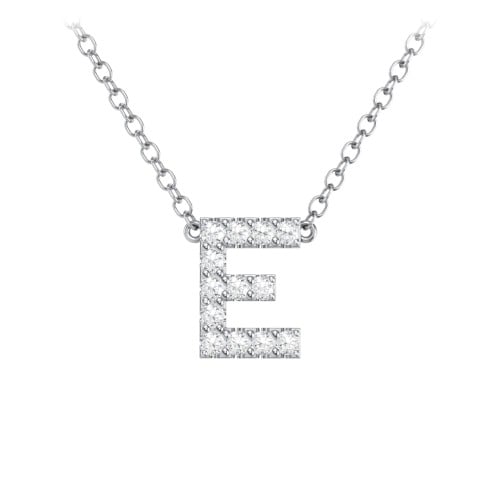 Pavé E Initial Necklace