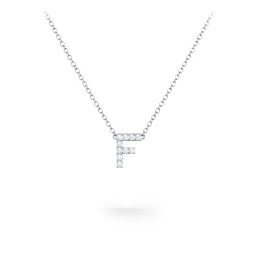 Pavé F Initial Necklace