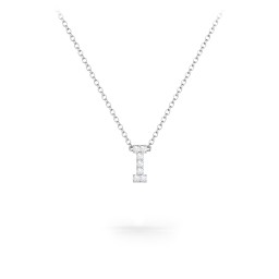 Pavé I Initial Necklace in 925 Sterling Silver with White Premium Zirconia