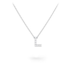 Pavé L Initial Necklace – 18K Gold Plated Silver with White Premium Zirconia