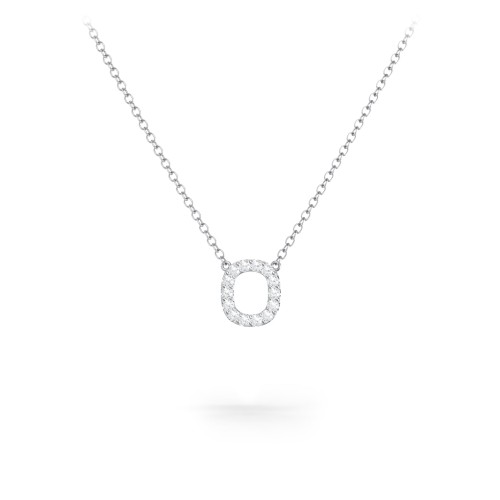 Pavé O Initial Necklace – Sterling Silver with White Premium Zirconia