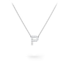 Pavé P Initial Necklace – Sterling Silver with White Premium Zirconia