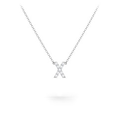 Pavé X Initial Necklace – Sterling Silver with White Premium Zirconia