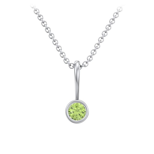 Bezel Set Birthstone Necklace