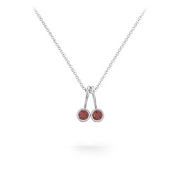 Multi Bezel Set Birthstone Necklace - 2 Stone