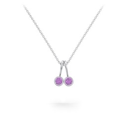 Multi Bezel Set Birthstone Necklace - 2 Stone