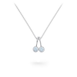 Multi Bezel Set Birthstone Necklace - 2 Stone