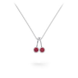 Multi Bezel Set Birthstone Necklace - 2 Stone