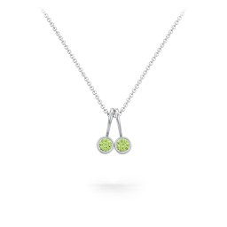 Multi Bezel Set Birthstone Necklace - 2 Stone