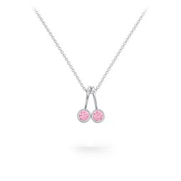 Multi Bezel Set Birthstone Necklace - 2 Stone