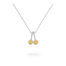 Multi Bezel Set Birthstone Necklace - 2 Stone