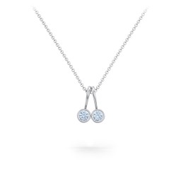 Multi Bezel Set Birthstone Necklace - 2 Stone