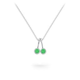 Multi Bezel Set Birthstone Necklace - 2 Stone