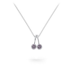 Multi Bezel Set Birthstone Necklace - 2 Stone