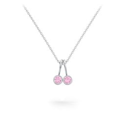 Multi Bezel Set Birthstone Necklace - 2 Stone