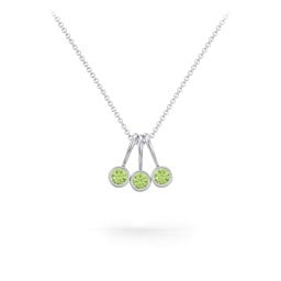 Multi Bezel Set Birthstone Necklace - 3 Stone