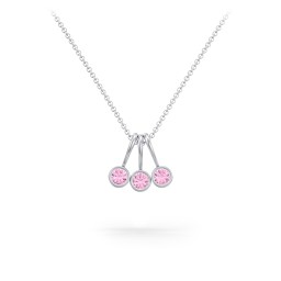Multi Bezel Set Birthstone Necklace - 3 Stone