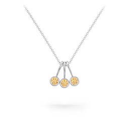 Multi Bezel Set Birthstone Necklace - 3 Stone