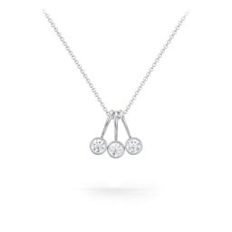 Multi Bezel Set Birthstone Necklace - 3 Stone