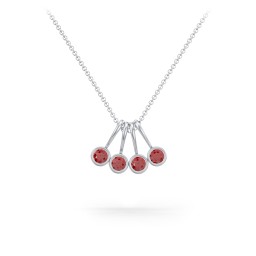 Multi Bezel Set Birthstone Necklace - 4 Stone