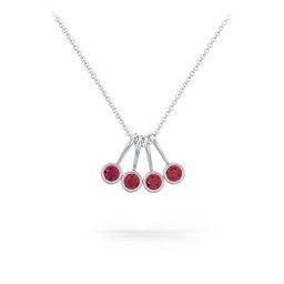 Multi Bezel Set Birthstone Necklace - 4 Stone