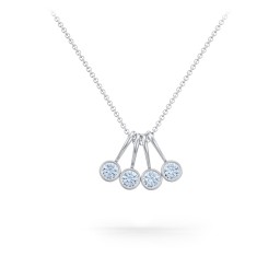 Multi Bezel Set Birthstone Necklace - 4 Stone