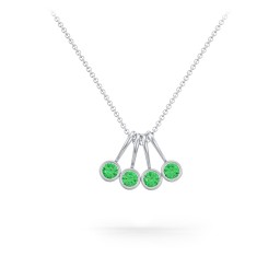 Multi Bezel Set Birthstone Necklace - 4 Stone