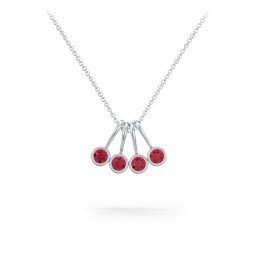 Multi Bezel Set Birthstone Necklace - 4 Stone