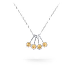 Multi Bezel Set Birthstone Necklace - 4 Stone