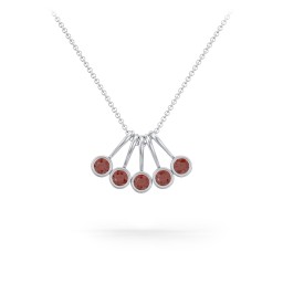 Multi Bezel Set Birthstone Necklace - 5 Stone