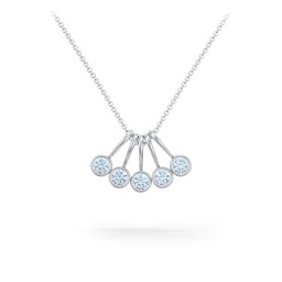 Multi Bezel Set Birthstone Necklace - 5 Stone