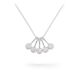 Multi Bezel Set Birthstone Necklace - 5 Stone