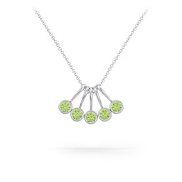 Multi Bezel Set Birthstone Necklace - 5 Stone