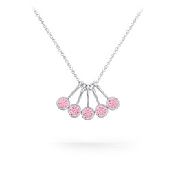 Multi Bezel Set Birthstone Necklace - 5 Stone