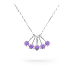 Multi Bezel Set Birthstone Necklace - 5 Stone