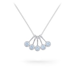 Multi Bezel Set Birthstone Necklace - 5 Stone